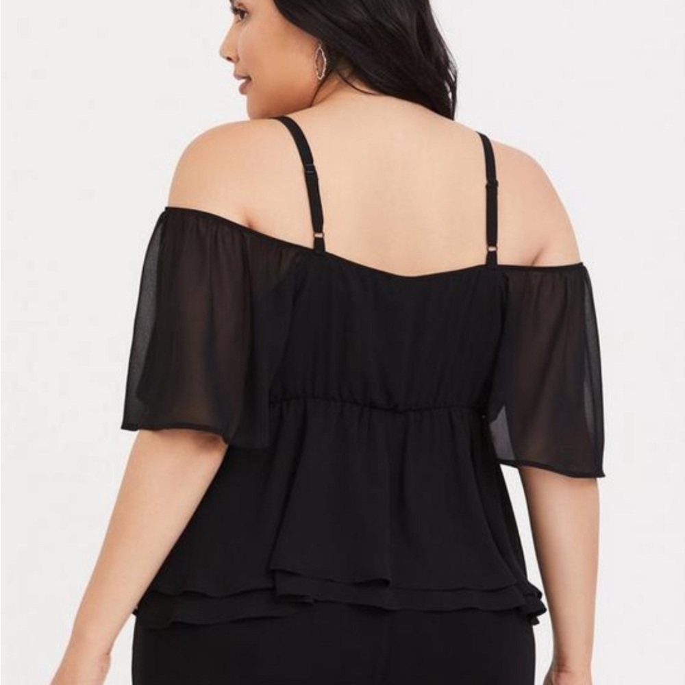 Torrid Black Chiffon Cold Shoulder Cami - image 4